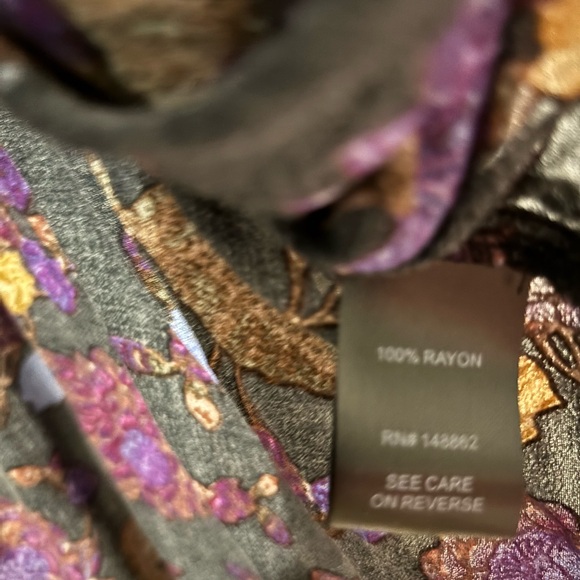 Torrid Black Kimono with Purple and Gold Floral Design - Picture 5 of 15